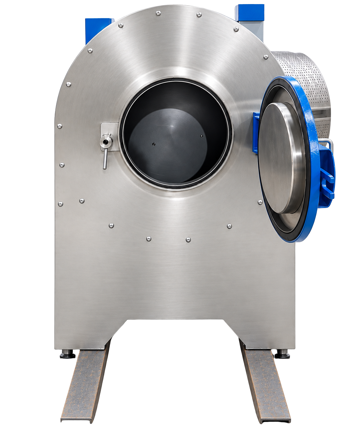 Lavadora vertical CODEMIJ LVF-15 Denim con compuerta abierta
