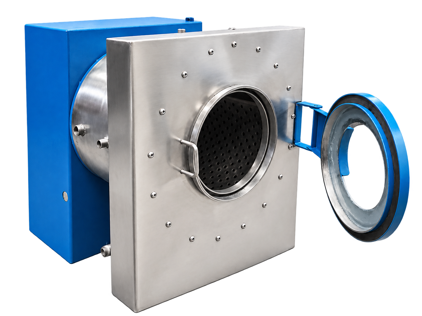 Lavadora compacta de pruebas CODEMIJ con puerta de tambor abierta